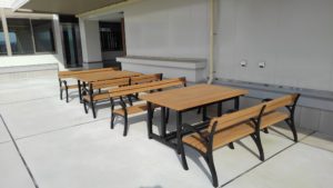 国産材活用WPCテーブル・ベンチセットで憩いの時間を♪